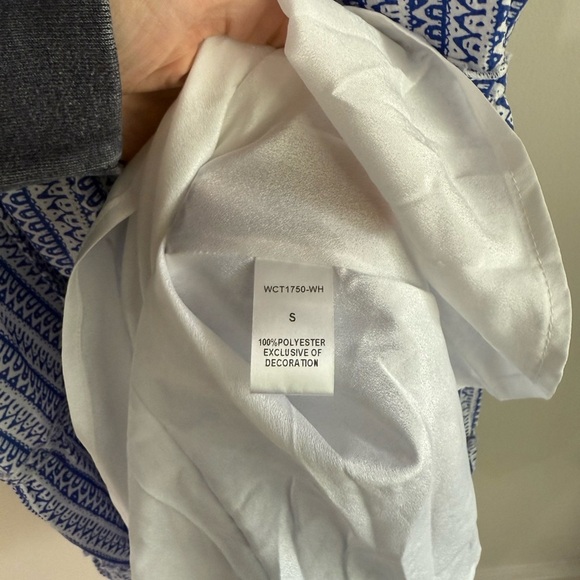 THML Geometric Tiered Ruffle Tassel Dress - Blue/White - Size Small - NWT - Picture 12 of 12